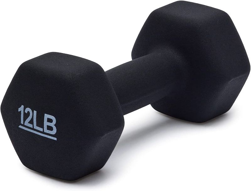 Photo 1 of Amazon Basics Neoprene Coated Dumbbell Hand Weight Set, 12-Pound, Set of 2, Black