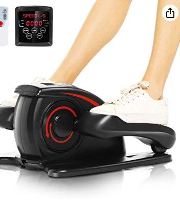 Photo 1 of ANCHEER Under Desk Electric Mini Elliptical Machine, Remote Control Portable Exercise Elliptical Trainer with Large Pedal, LCD Monitor Compact Trainer for Home & Office Gym
