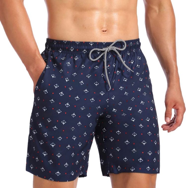 Photo 1 of (Large) Biwisy Mens Swim Trunks Quick Dry Beach Shorts Mesh Lining Swimwear Bathing Suits with Pockets