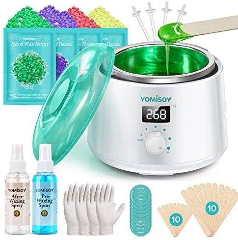 Photo 1 of YOMISOY Waxing Kit Wax Warmer for Women Men Hair Removal, 4 Flavors Hard Wax Beads for Full Body, Legs, Face, Eyebrows, Bikini Brazilian, Painless At Home Wax Kit