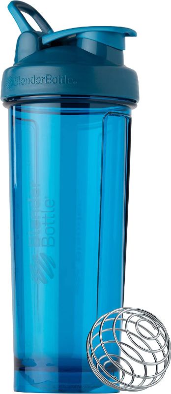 Photo 1 of BlenderBottle Shaker Bottle Pro Series Perfect for Protein Shakes and Pre Workout, 32-Ounce, Ocean Blue
