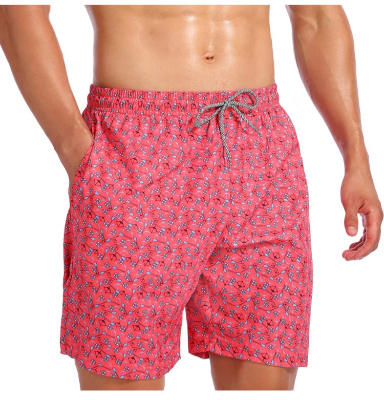 Photo 1 of size medium Biwisy Mens Swim Trunks Quick Dry Beach Shorts Mesh Lining Swimwear Bathing Suits with Pockets