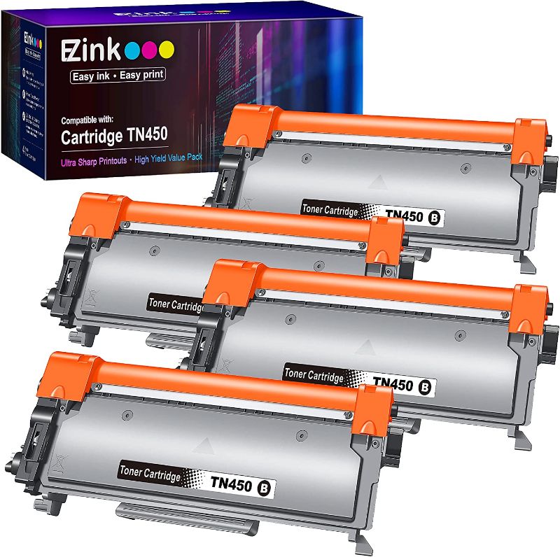 Photo 1 of E-Z Ink (TM) Compatible Toner Cartridge Replacement for Brother TN450 TN420 TN-450 TN-420 Compatible with HL-2270DW HL-2280DW HL-2230 HL-2240 MFC-7360N MFC-7860DW DCP-7065DN Intellifax 2840(4 Black)