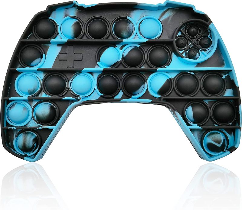 Photo 1 of 3 OF HooYiiok Push Pop Game Controller It Pop Fidget Toy, Anxiety and Stress Relief Video Game Pop for Boys, Gamepad Pop Fidget Popper Suitable for ADHD, Autism Toys for Boys and Girls (Blue Black )