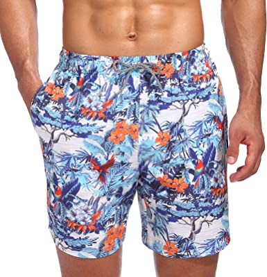 Photo 1 of MEDIUM Biwisy Mens Swim Trunks Quick Dry Beach Shorts Mesh Lining Swimwear Bathing Suits with Pockets
