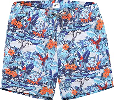 Photo 1 of Medium Biwisy Mens Swim Trunks Quick Dry Beach Shorts Mesh Lining Swimwear Bathing Suits with Pockets
