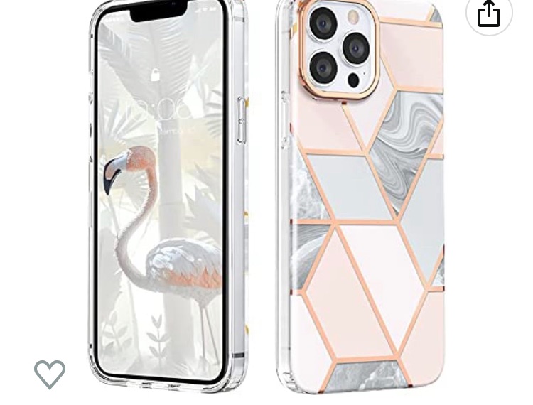 Photo 1 of MATEPROX Compatible with iPhone 13 Pro case Marble Design Slim Thin Stylish Geometric Cover for iPhone 13 Pro 6.1" 2021(Marble Pink)