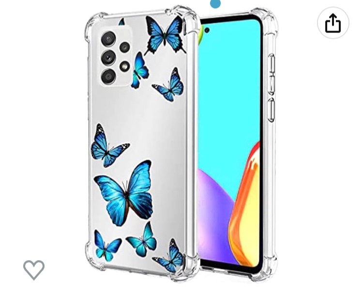 Photo 1 of Tothedu Phone Case for Galaxy A52 5G, Samsung A52 4G Case for Girls Women, Clear Slim Shockproof Pattern Soft Flexible TPU Back Phone Protective Cover Cases for Samsung Galaxy A52 5G (Butterfly)