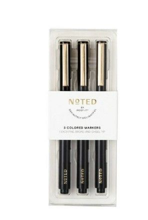 Photo 1 of Post-it 3ct Permanent Ink Markers Fine Broad and Chisel Tip Black

