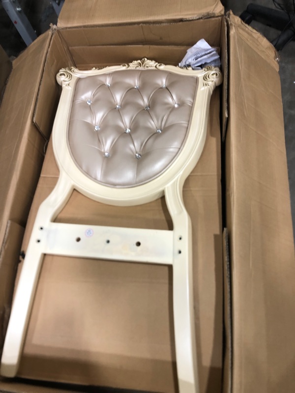Photo 1 of ACME Chantelle Side Chair (Set-2) - 63542 - Rose Gold PU & Pearl White
