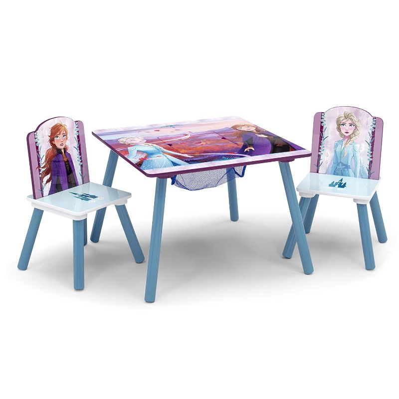 Photo 1 of Delta Children Kids Table and Chair Set With Storage (2 Chairs Included) - Ideal for Arts & Crafts, Snack Time, Homeschooling, Homework & More, Disney Frozen II
