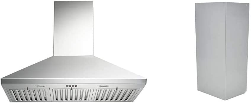 Photo 1 of ***PARTS ONLY*** KOBE CHX8136SQB-1 Brillia 36-inch Wall Mount Range Hood, 3-Speed, 750 CFM, Fits Ceiling Height 7.5'-8.5' & Kobe RA0930DC Chimney Extension for KOBE Premium Series RA-094 SQB-1 and RA-092 SQB-1
