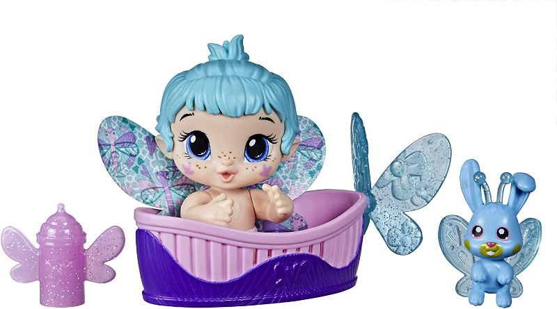 Photo 1 of Baby Alive Glo Pixies Minis Doll, Aqua Flutter, Glow-in-The-Dark Doll for Kids Ages 3 and Up, 3.75-Inch Pixie Toy with Surprise Friend
