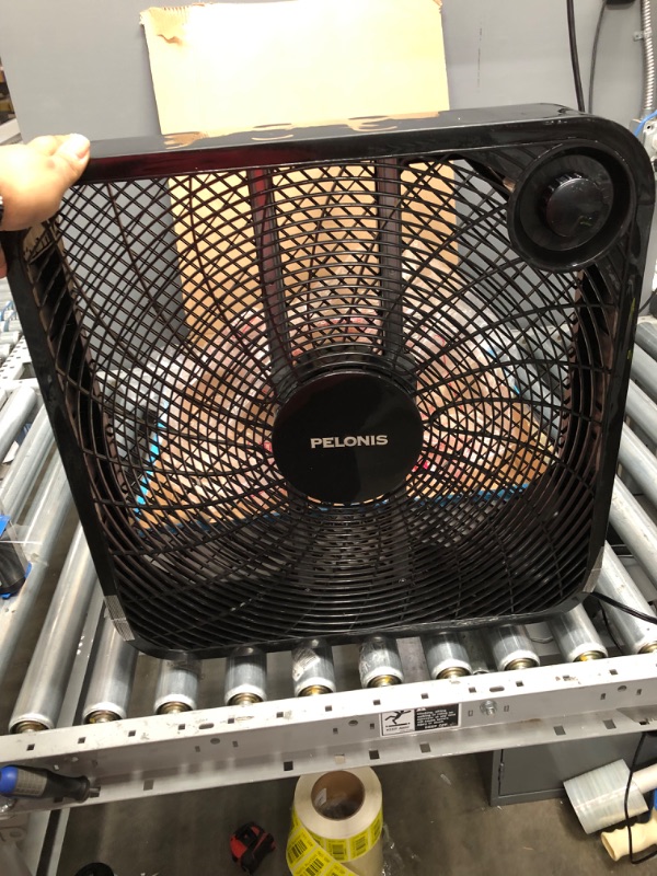 Photo 2 of Pelonis Pfb50a2abb-v 3-Speed Box Fan for Full-Force Circulation with Air Conditioner, Black, 2020 New Model