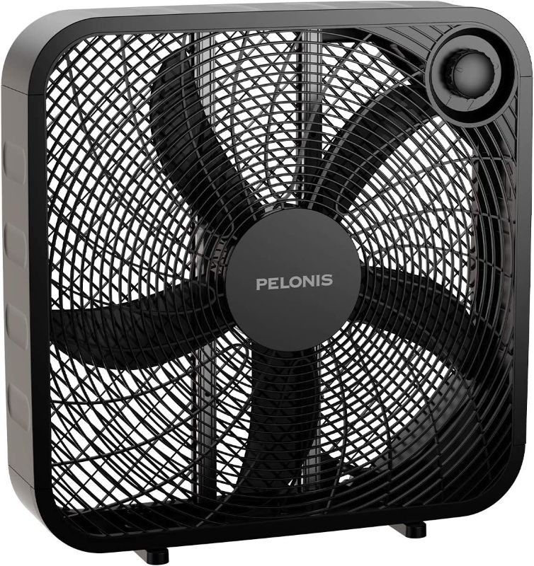 Photo 1 of Pelonis Pfb50a2abb-v 3-Speed Box Fan for Full-Force Circulation with Air Conditioner, Black, 2020 New Model