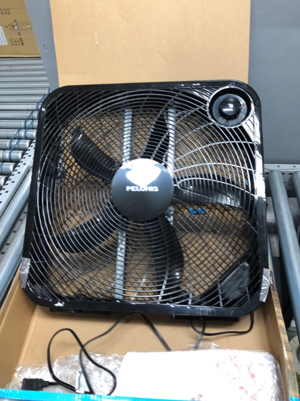 Photo 2 of Pelonis Pfb50a2abb-v 3-Speed Box Fan for Full-Force Circulation with Air Conditioner, Black, 2020 New Model