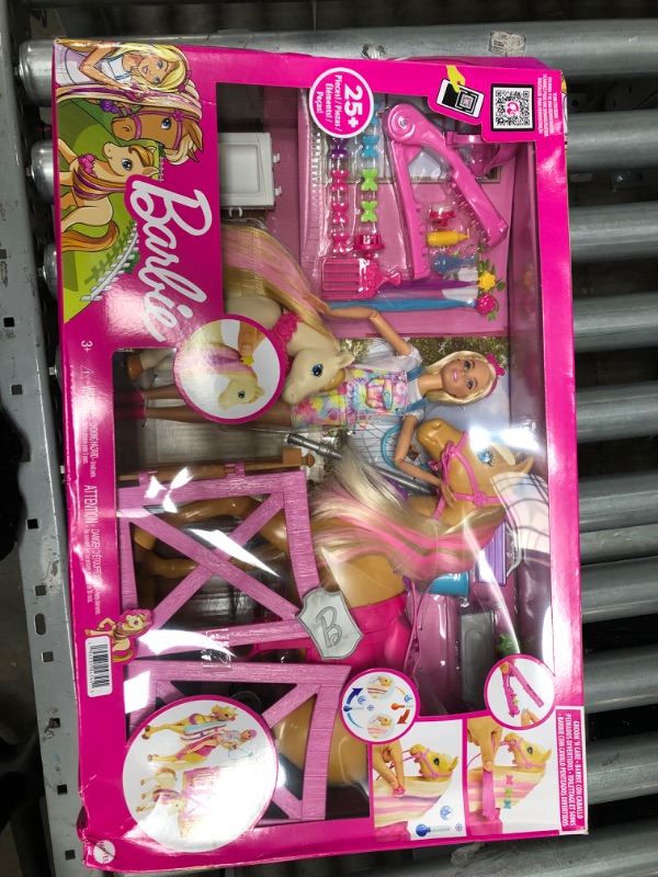 Photo 2 of Barbie Groom 'n Care Horses Playset Doll (Blonde 11.5-in)