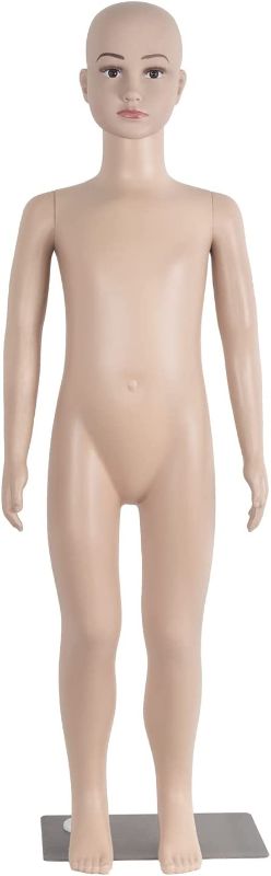 Photo 1 of 43.3" Height Child Mannequin Full Body Realistic Adjustable Detachable Manikin Display Head Turns Dress Form W/Metal Base
