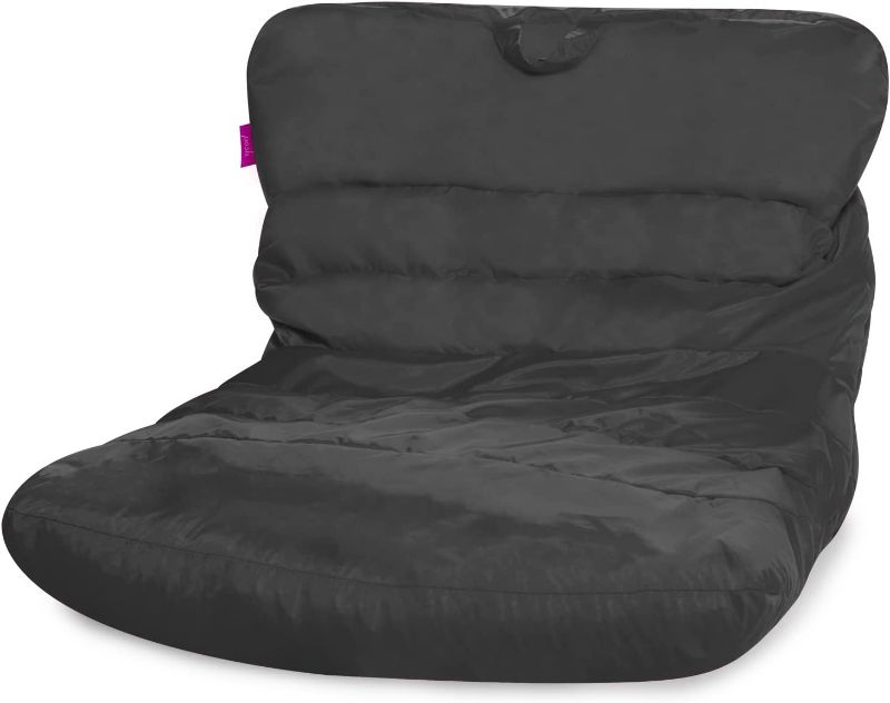 Photo 1 of Posh Creations Structured Comfy Bean Bag Chair for Gaming, Reading, and Watching TV, Laguna Lounger, Microsuede - Charcoal Gray
