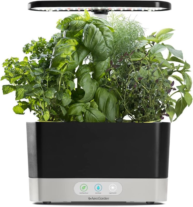 Photo 1 of AeroGarden Harvest with Gourmet Herb Seed Pod Kit - Hydroponic Indoor Garden, Black
