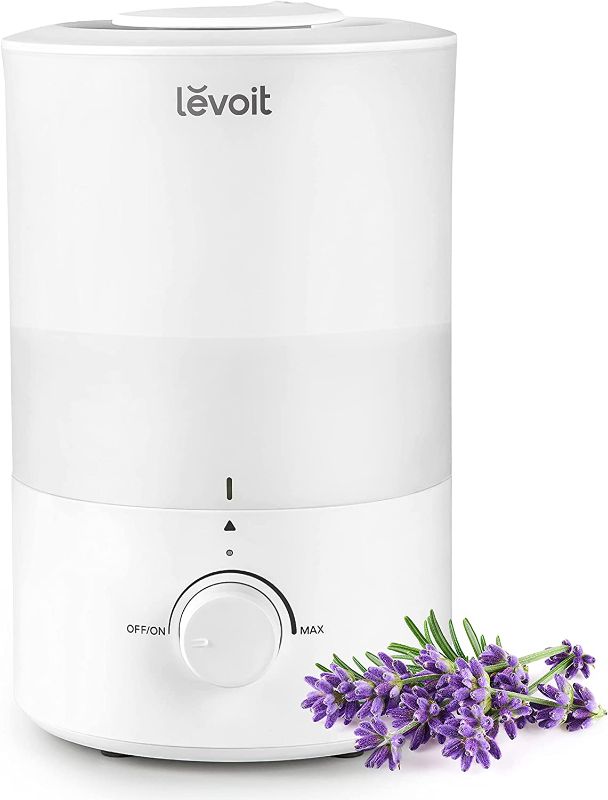 Photo 1 of LEVOIT Humidifiers for Bedroom Large Room, 3L Cool Mist Top Fill Oil Diffuser for Baby Nursery and Plants, 360° Nozzle, Quiet Rapid Ultrasonic Humidification for Home Whole House, White
