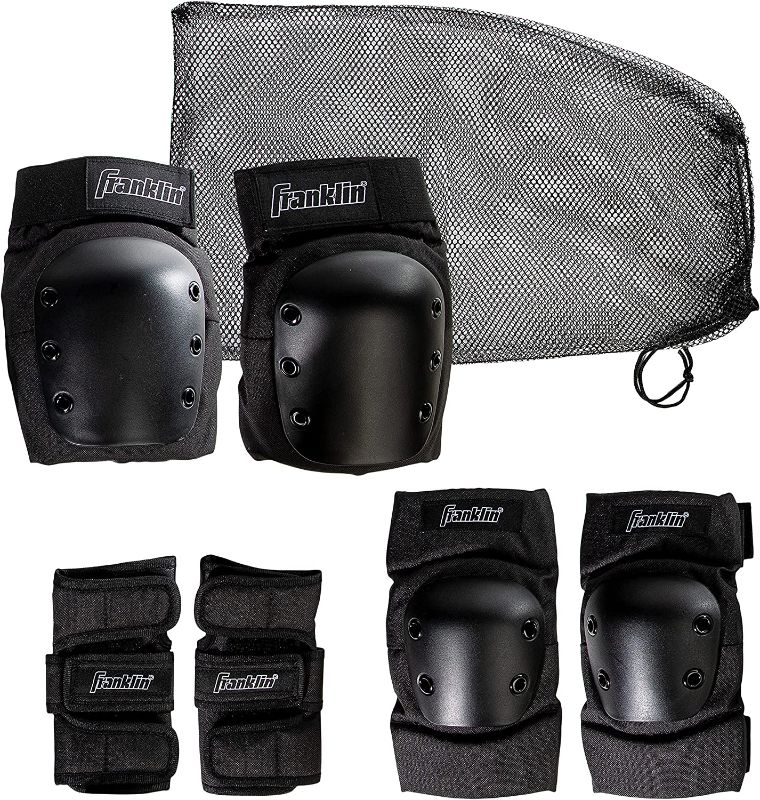 Photo 1 of Franklin Sports Youth/Adult Knee Pads, Elbow Pads, Wrist Guards 3 in 1 Protective Set for Skate Protective - Skateboard - Biking
