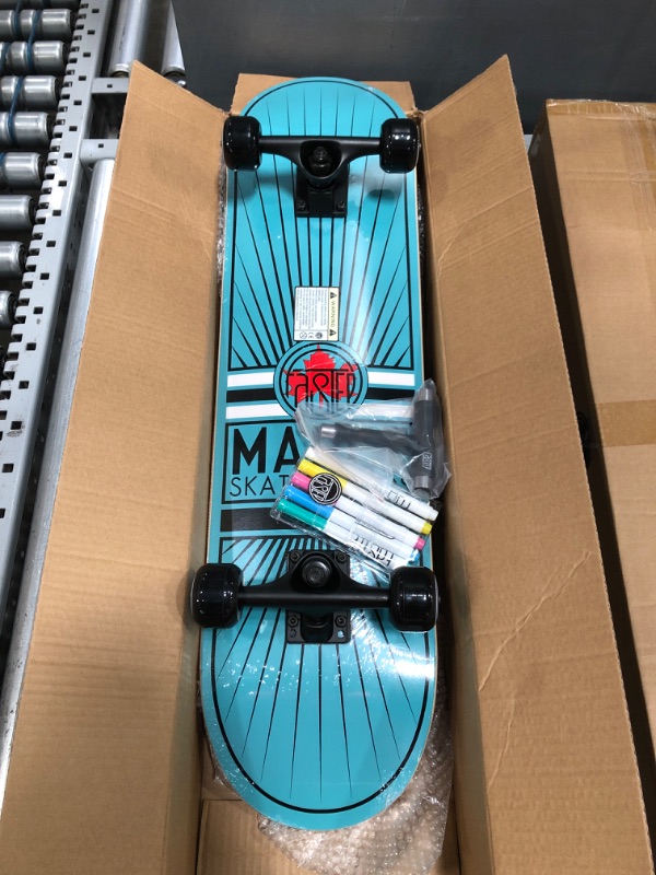 Photo 1 of Fastep 31 inch Complete Skateboard for Kids, Teens, Adults Beginners | with Extra 1 pcs Skate Tool and 5 pcs Colour Pens | Available to Custom Your Skate Board
