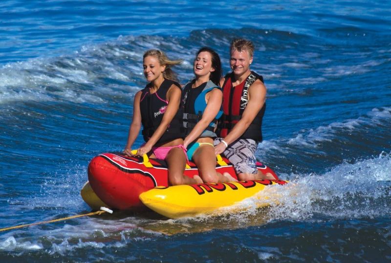 Photo 2 of AIRHEAD HD-3 Hot Dog Triple Rider Towable Inflatable 3 Person Boat Lake Tube
