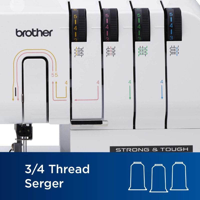 Photo 5 of Brother ST4031HD Serger, Strong & Tough Serger, 1,300 Stitches Per Minute, Durable Metal Frame Overlock Machine, Large Extension Table, 3 Included Accessory Feet
