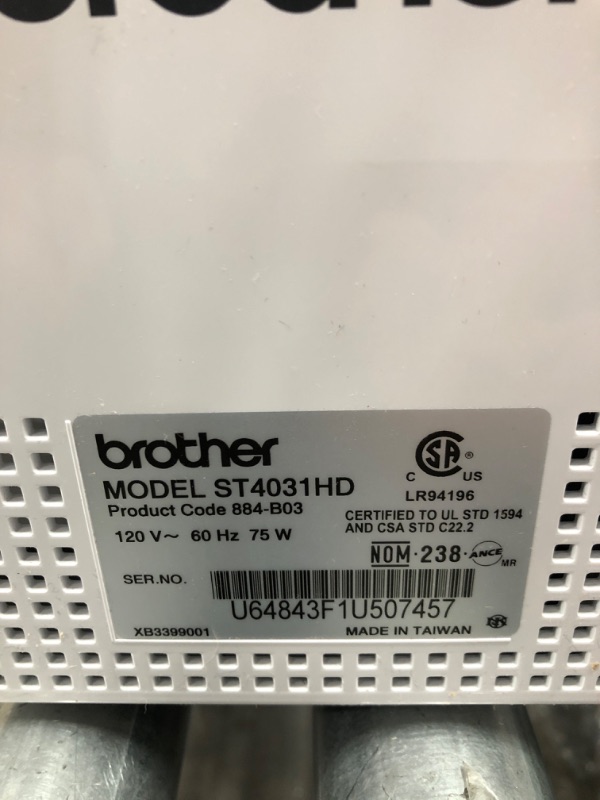 Photo 4 of Brother ST4031HD Serger, Strong & Tough Serger, 1,300 Stitches Per Minute, Durable Metal Frame Overlock Machine, Large Extension Table, 3 Included Accessory Feet
