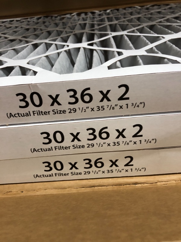 Photo 3 of 30x36x2 Geothermal MERV 10 Pleated Plus Carbon AC Furnace Air Filters 3 Pack