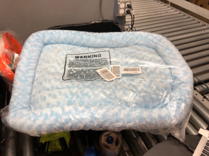 Photo 2 of 30L-Inch Blue Dog Bed or Cat Bed w/ Comfortable Bolster Ideal for Medium Dog Breeds and Fits a 30-Inch Dog Crate Easy Maintenance Machine Wash and Dry 1-Year Warranty