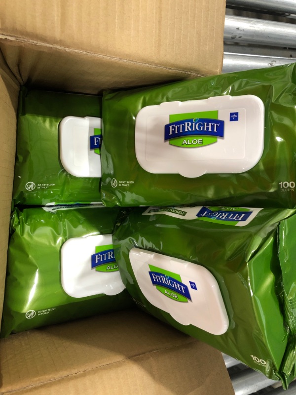 Photo 1 of Aloetouch? Personal Cleansing Wipes, 8" X 12", 100 Wipes per Pack, Case of 6 Packs
