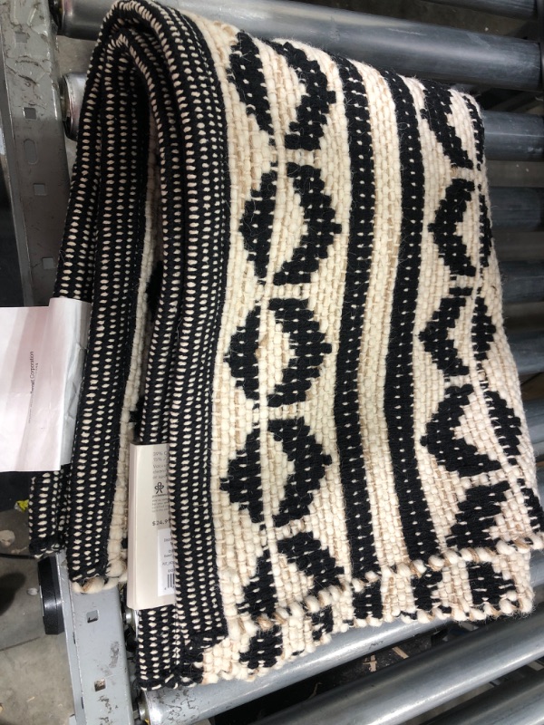 Photo 1 of 26X4 Geometric Woven Accent Rugs Black - Project 62