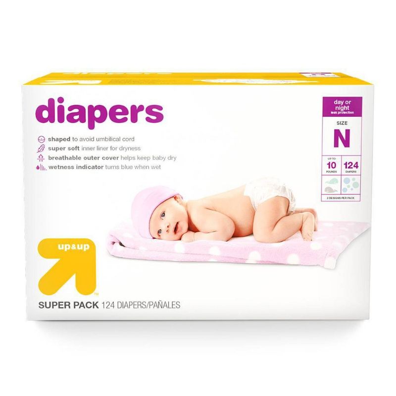 Photo 1 of Diapers Super Pack Size Newborn - 124ct - up & up
