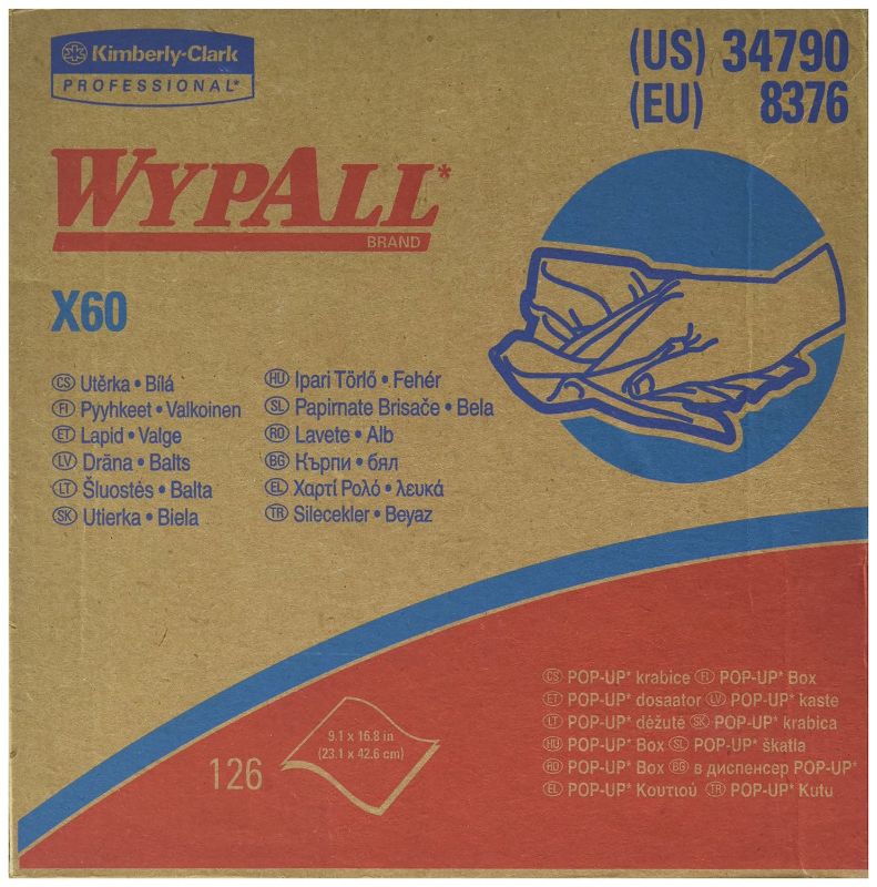 Photo 1 of KIMBERLY-CLARK PROFESSIONAL* WYPALL X60 Wipers, Nylon, 9 1/8 x 16 7/8, 126/Box, 10/Carton