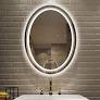 Photo 1 of 20 in. W x 28 in. H Large Oval Frameless Anti-Fog Wall Dimmable Backlit Dual LED Bathroom Vanity Mirror Makeup Shaving.
