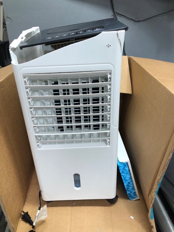 Photo 1 of AGILLY 3-in-1 Evaporative Air Cooler, 3 Wind Speeds, 60°Oscillation Swamp Cooler, 12H Timer, Remote Control & LED Screen, Portable Air Conditioner Fan for Small Room Home & Office, White.
