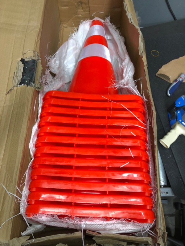 Photo 2 of 12Pack Traffic Safety Cones 28'' inches with Reflective Collars.