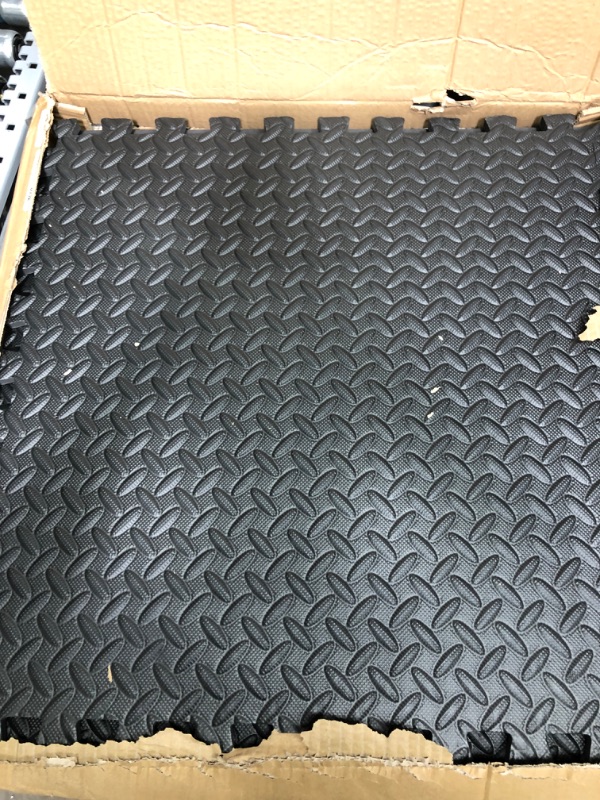 Photo 2 of Amazon Basics Foam Interlocking Exercise Gym Floor Mat Tiles - Pack of 6.