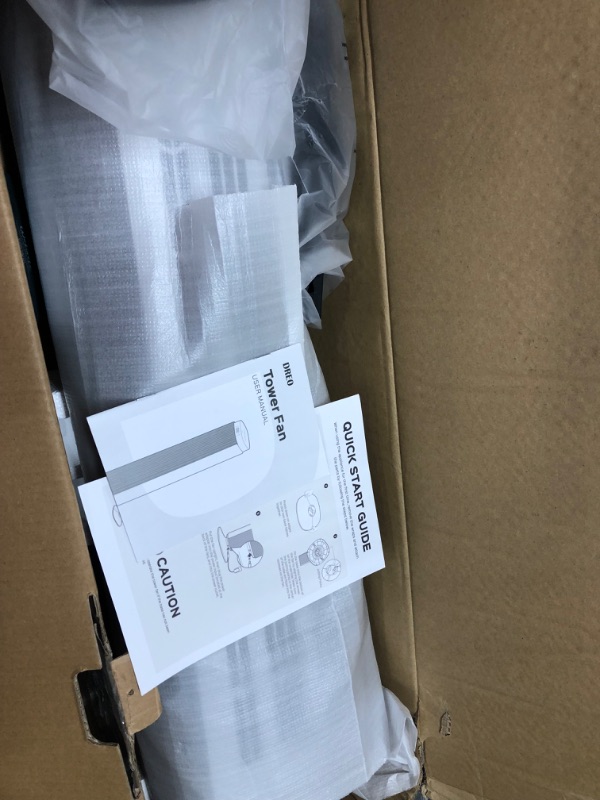 Photo 1 of Amazon Basics Oscillating 3 Speed Tower Fan with Remote