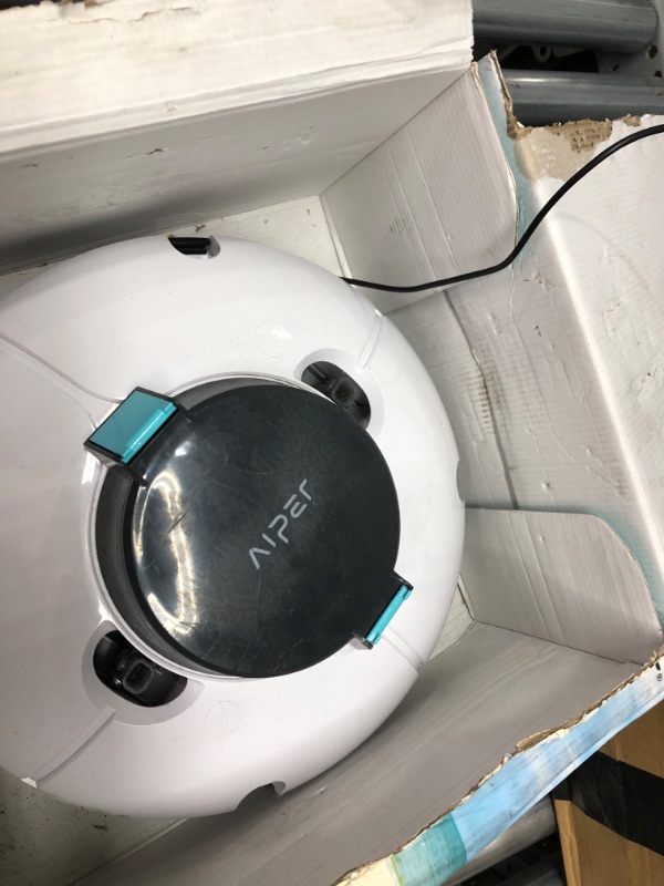 Photo 2 of AIPER Cordless Robotic Pool Cleaner, Pool Vacuum with Dual-Drive Motors, Self-Parking, Lightweight, Perfect for Above/In-Ground Flat Pools up to 35 Feet (Lasts 50 Mins) - Seagull 600