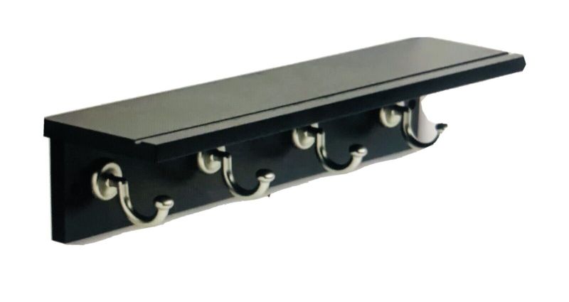 Photo 1 of 18" Hennepin Hook Rack with Ledge - Black/Nickel - Threshold
