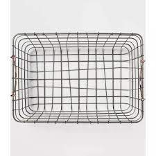 Photo 1 of 16"x11"x8" Wire Basket with Handle Gray/Copper - Threshold™
