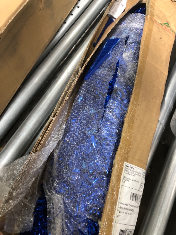 Photo 2 of 4ft National Christmas Tree Company Blue Tinsel Artificial Pencil Christmas Tree 70ct Clear