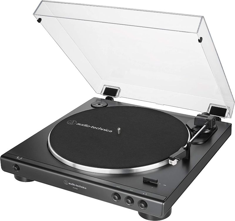 Photo 1 of Audio-Technica AT-LP60X-BK Fully Automatic Belt-Drive Stereo Turntable, Black, Hi-Fi, 2 Speed, Dust Cover, Anti-Resonance, Die-Cast Aluminum Platter
