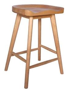 Photo 1 of Brand - Rivet Counter-Height Birch Kitchen Bar Stool 24"H Natural Finish
