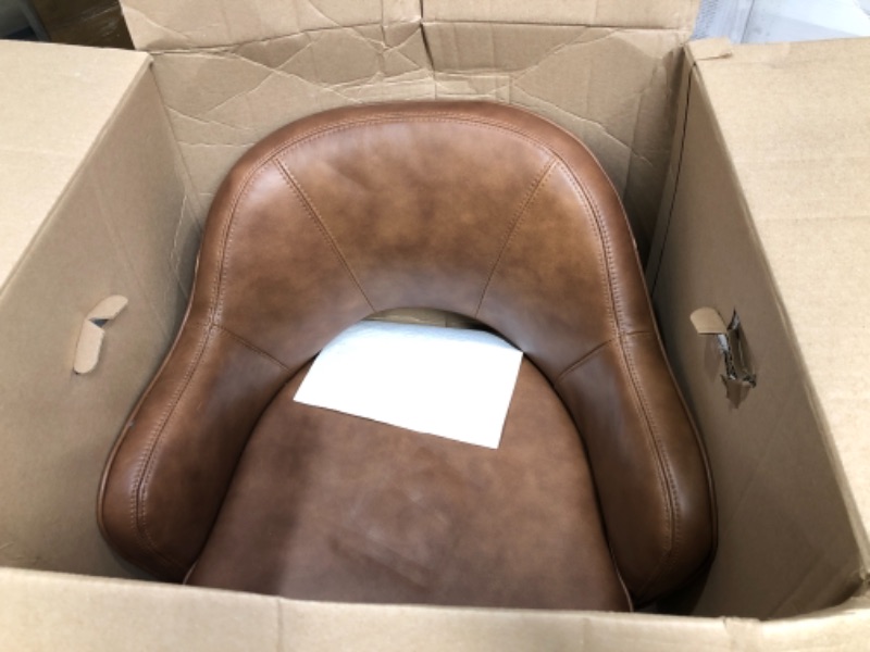 Photo 3 of Amazon Brand – Rivet Mid-Century Bonded Leather Swivel Chair