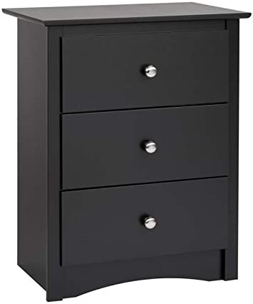 Photo 1 of **Missing Hardware**Prepac Sonoma Nightstand, Tall 3-Drawer, Black
