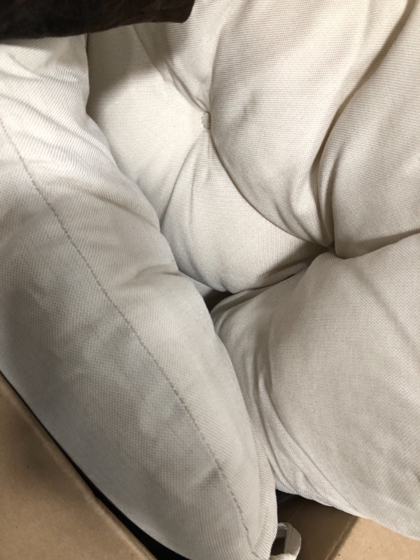 Photo 1 of RACE LEAF Outdoor Cushions 19" x 19" Patio Chair Seat Pads, Set of 2 Thick Fill Tufted Square Patio Cushions, Water-Resistant Olefin Chair Seat Cushion with Ties for Non-Slip Support, Beige
